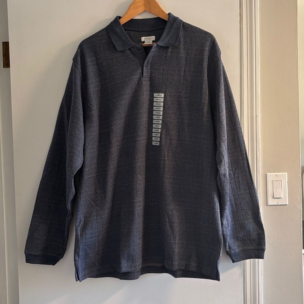 Dark Gray Long Sleeve Polo Shirt